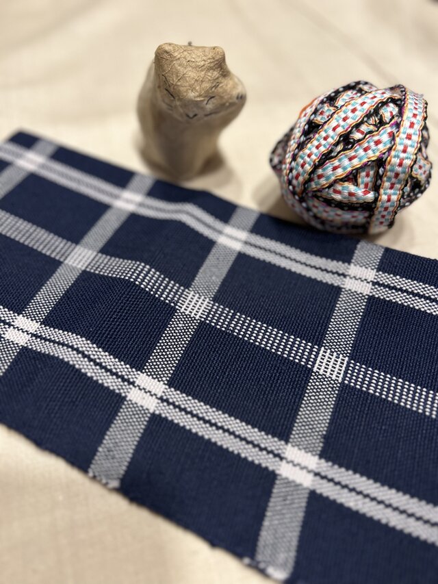 紬格子 正絹かがり帯 長尺 | iichi 日々の暮らしを心地よくする 
