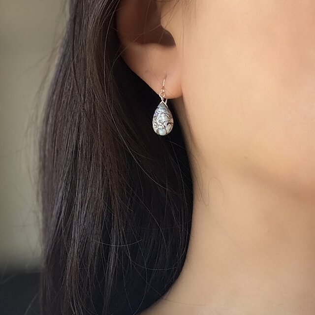 オカッパラバー ピアス リング 刺繍 陶器 L-OPAL 京都オパール【ピアスのみ】 – popy-k