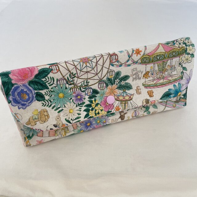 ユキエモンyukiemon'デコレーションパーク'フラットポーチ'通帳ポーチ