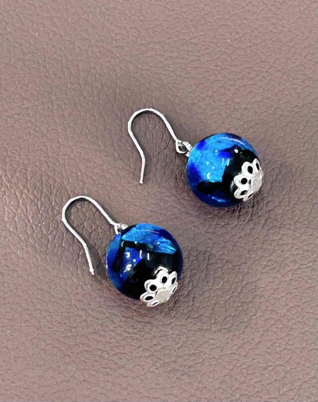 ホタルガラスのピアス　サージカルステンレス　沖縄よりお届け