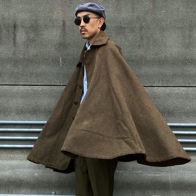 日本陸軍下士官用マント（実物) ジャパンヴィンテージ 旧日本陸軍 下士官用ウールマント 外套