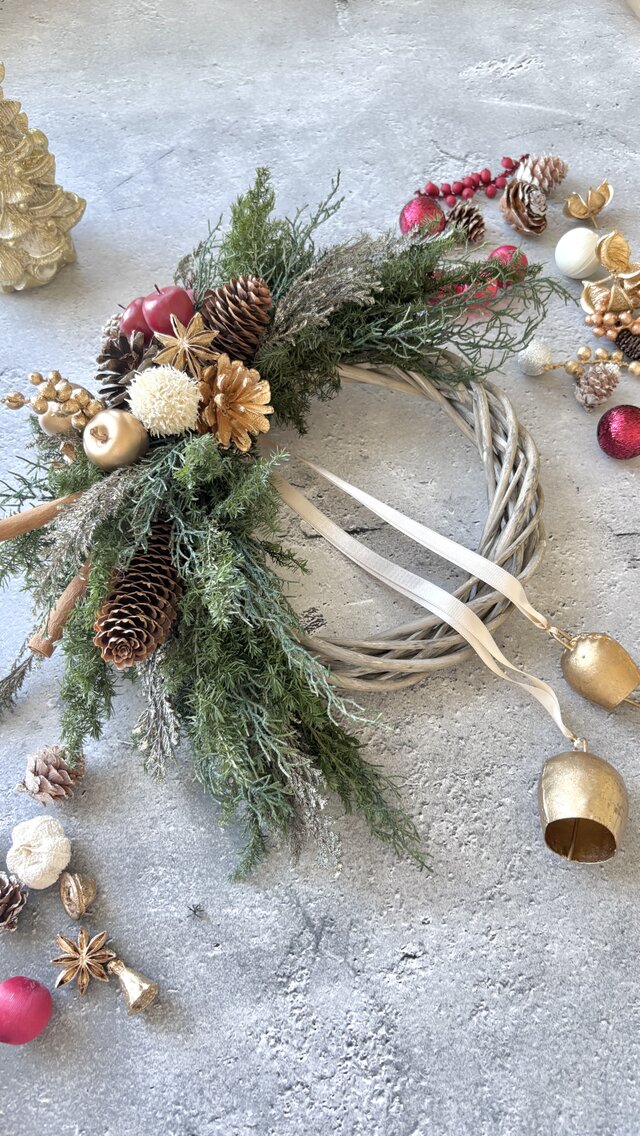 選べるタグ】幸せのベルが鳴る♪木の実のナチュラルクリスマス