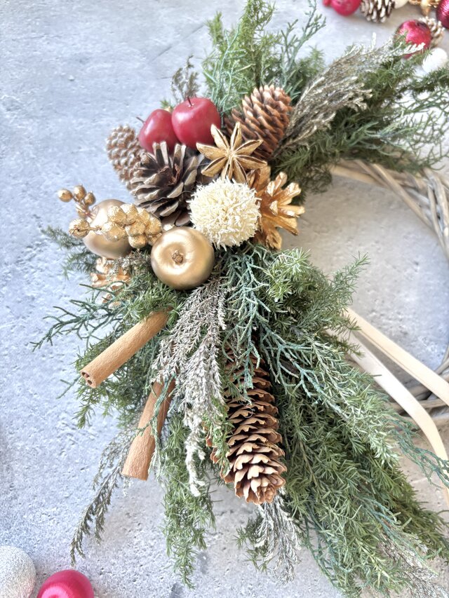 選べるタグ】幸せのベルが鳴る♪木の実のナチュラルクリスマスリース