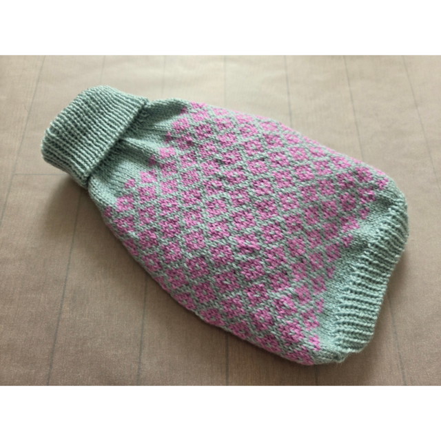 小型犬用手編み服　minc 犬服 【受注制作品】【洗濯機OK】小型犬用編み込みセーター
