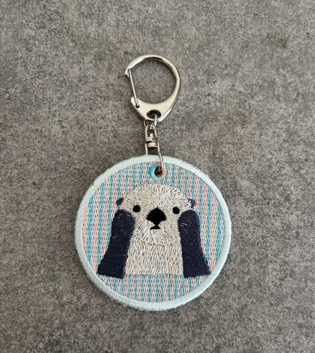 刺繍キーホルダー■ラッコ■