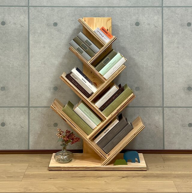 ブックスタンド　ラーチ合板　オリジナルハンドメイド　02181 ブックスタンド ラーチ合板 | iichi 日々の暮らしを心地よくする