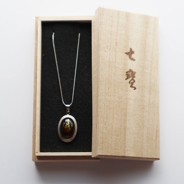 銀河【Topaz】 七宝焼ペンダント 純銀箔ちらし七宝 | iichi 日々の