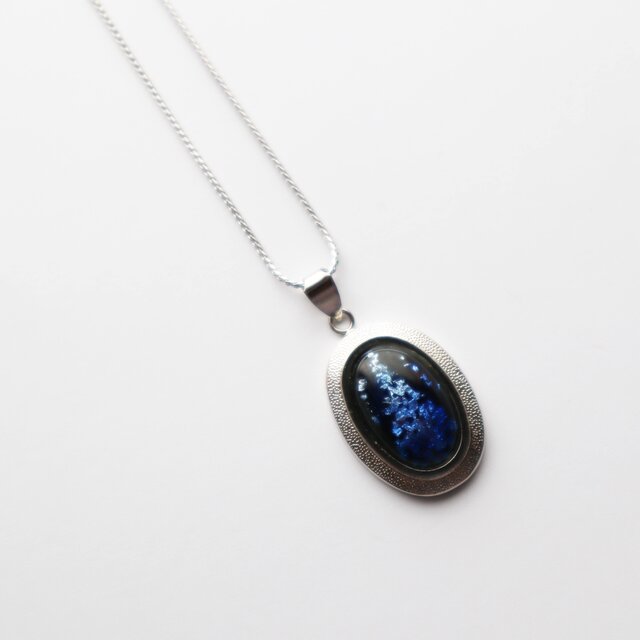 銀河【Sapphire】 七宝焼ペンダント 純銀箔ちらし七宝 | iichi 日々の