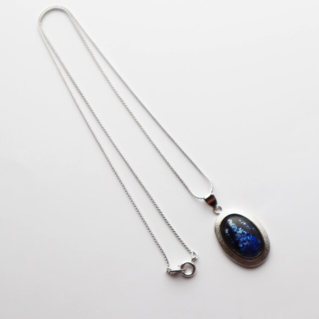 銀河【Sapphire】 七宝焼ペンダント 純銀箔ちらし七宝 | iichi 日々の