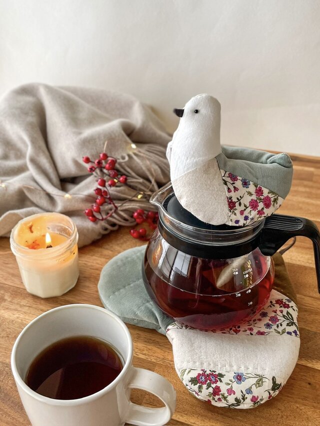 鍋つかみにもなる】ハートの鍋敷き＊アートグリーン | iichi 日々の