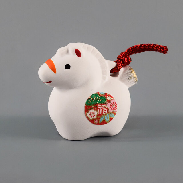 2026 招福干支 干支 馬 午年 錦彩招福寿々牛(土鈴・極小) 置物