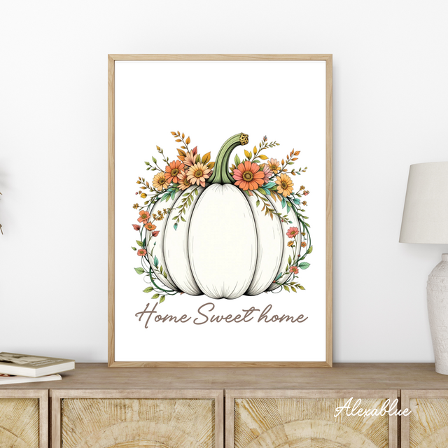 Scandinavian Pumpkin Poster｜北欧風 パンプキン ポスター 秋 インテリア アート  A4
