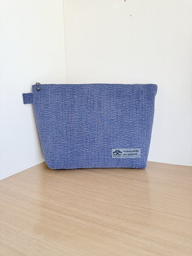 ヌビの大きなポーチ（3mmピッチ・ネイビー）