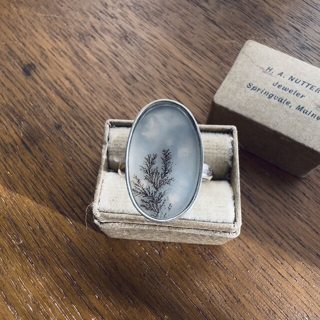 週末セール デンドリティックアゲート シルバーリング サイズ13号 デンドリティックアゲートSilverリング 13号 | iichi 日々の