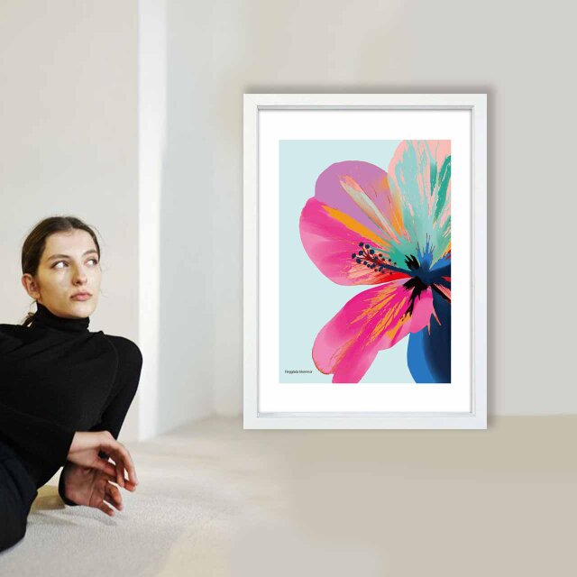 常夏マイルーム 花 送料無料 イラスト A4〜A0 ポスター アートポスター