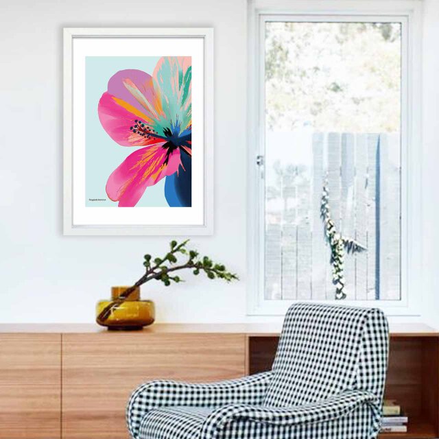 常夏マイルーム 花 送料無料 イラスト A4〜A0 ポスター アートポスター