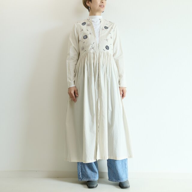 ローブギャザードレス・更紗牡丹