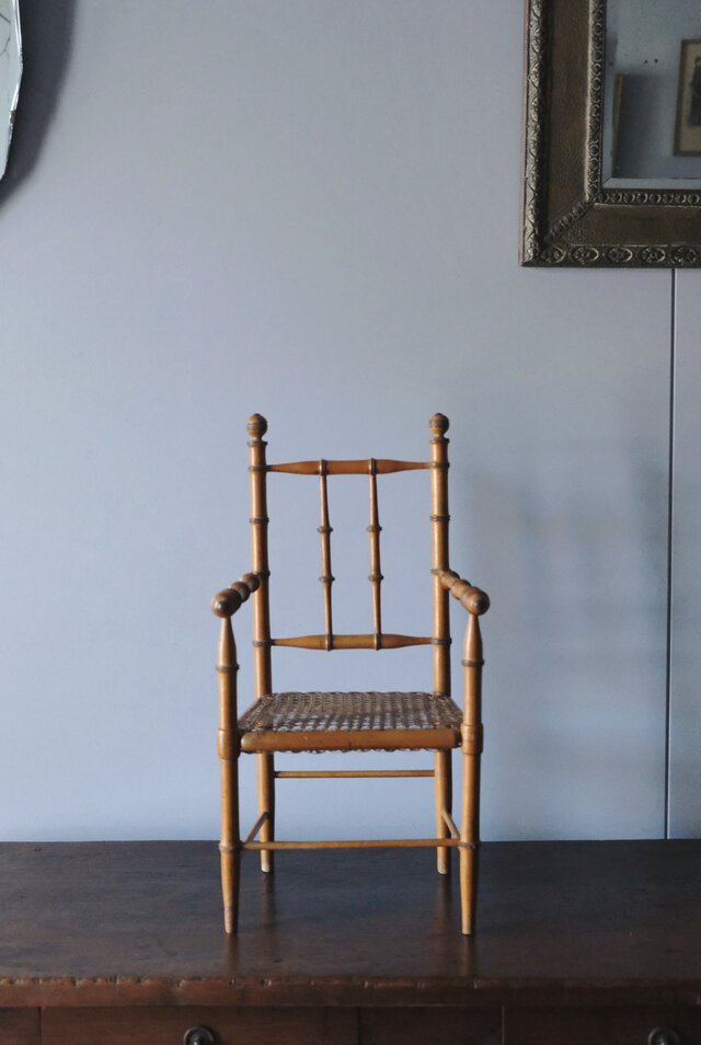 木製 ドール チェア バンブー h50.5cm フランス アンティーク 0502372