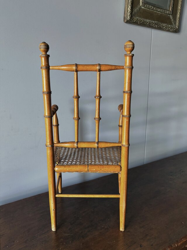 木製 ドール チェア バンブー h50.5cm フランス アンティーク 0502372