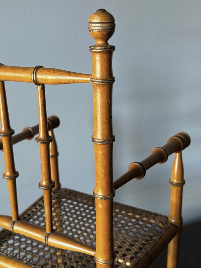 木製 ドール チェア バンブー h50.5cm フランス アンティーク 0502372