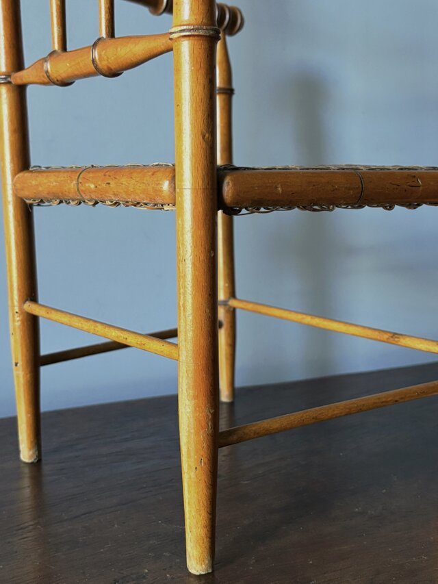 木製 ドール チェア バンブー h50.5cm フランス アンティーク 0502372
