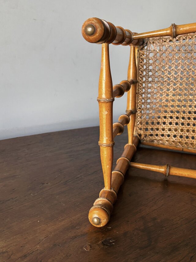 木製 ドール チェア バンブー h50.5cm フランス アンティーク 0502372