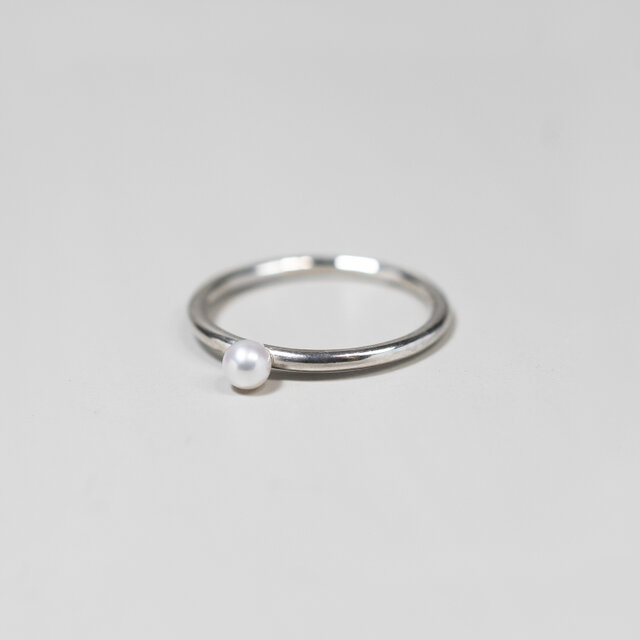 淡水パール RD3mm シルバーラウンドプレーンリング 1.5mm幅 鏡面｜FA-1152