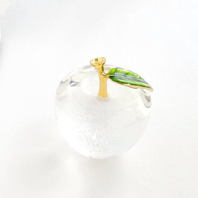 Clear りんご｜ガラス製インテリアオブジェ 【efo2-3】