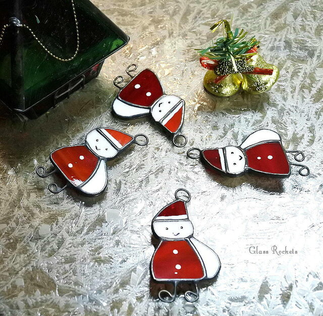 サンタ くん♪ マグネット ステンドグラス クリスマス X'mas