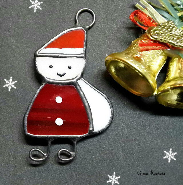 サンタ くん♪ マグネット ステンドグラス クリスマス X'mas