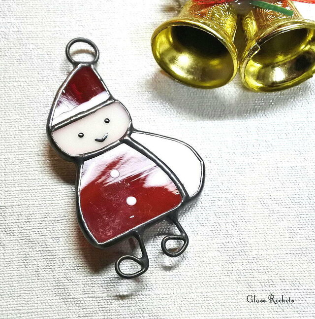 サンタ くん♪ マグネット ステンドグラス クリスマス X'mas