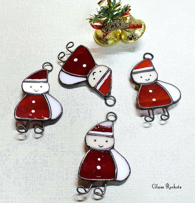 サンタ くん♪ マグネット ステンドグラス クリスマス X'mas