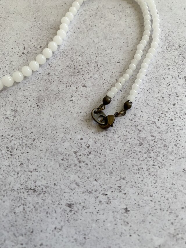 Vintage Milk Opal Necklaces ネックレス ミルクホワイト 46.5cm 