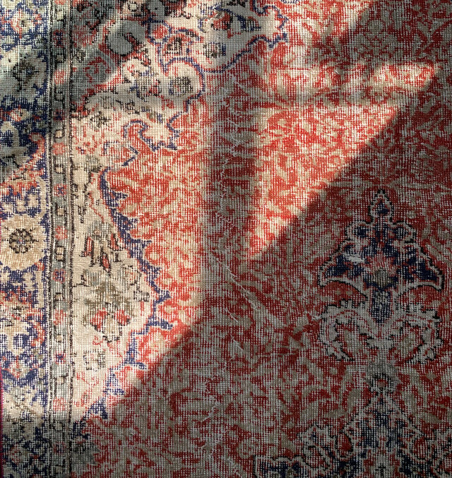 超大判 コーラルレッド 265×144 トルコヴィンテージラグ メダリオン