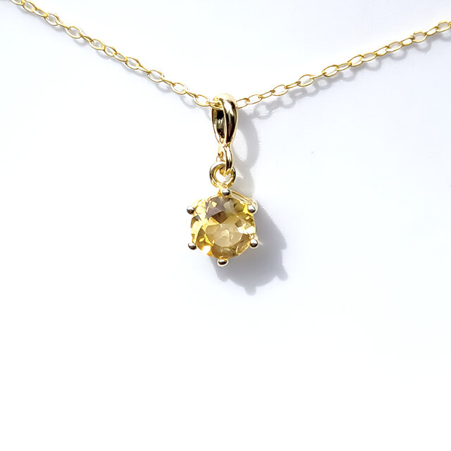 ☆送料無料☆１１月 誕生石 Silver925 AAA シトリン 一粒ネックレス