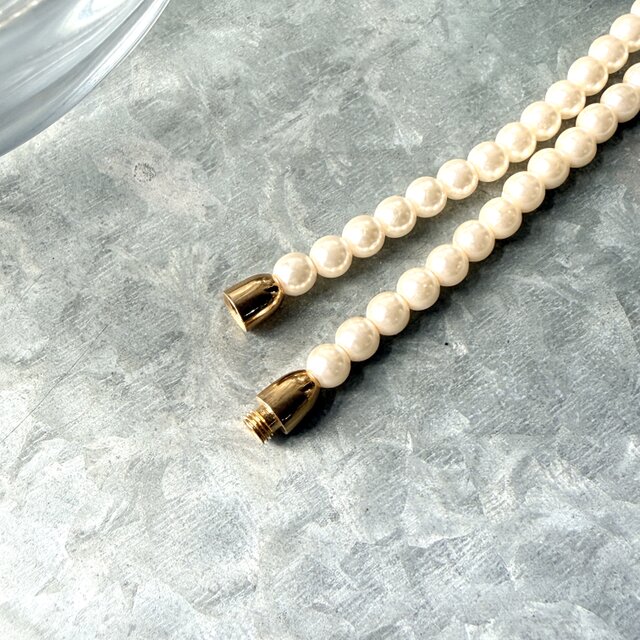 N300-ヴィンテージネックレス U.S.A. 1980s Faux pearl short