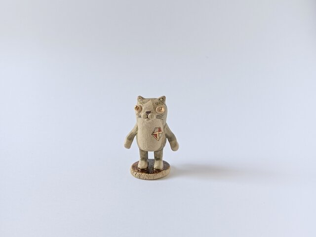 猫の陶器フィギュア 2個セット 猫の陶器フィギュア 2個セット