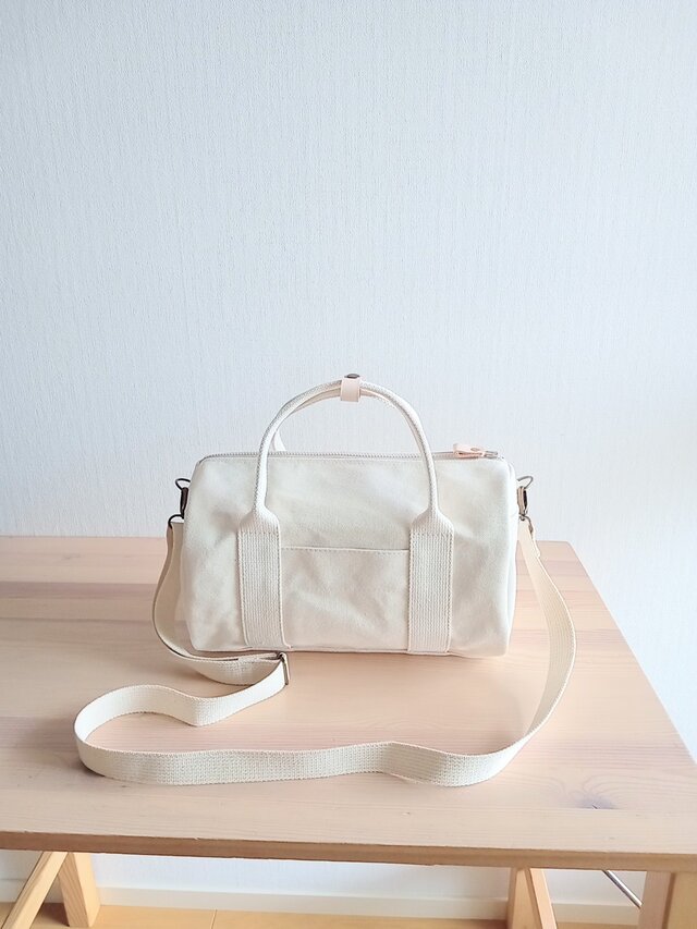 新作！☆しっかり帆布☆の2wayドラムショルダーバッグ　《きなりS》