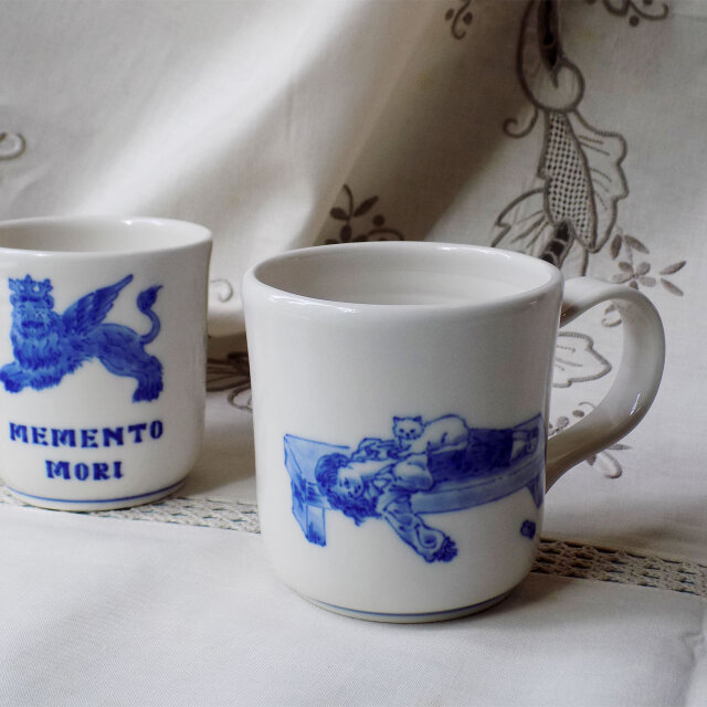 ★40％OFF★　染付マグカップ（詩人の死）A