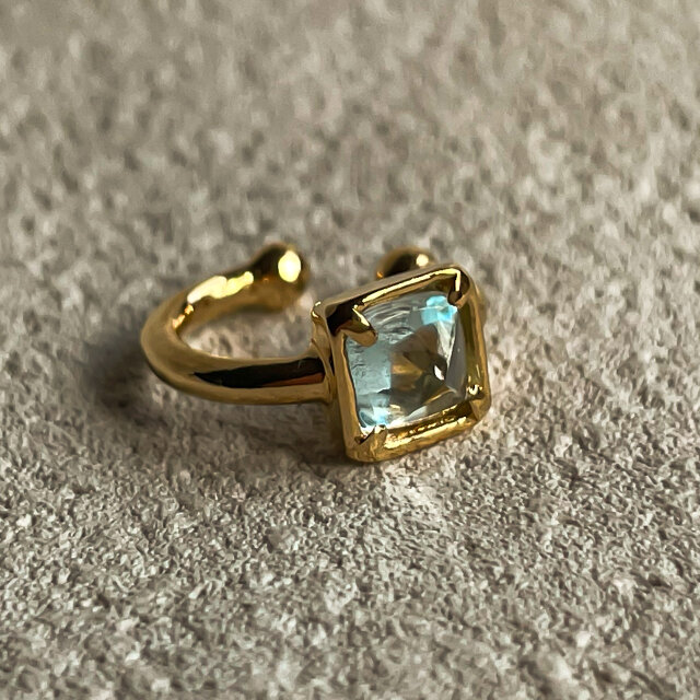 blue topaz【Silver925+k18コーティング】