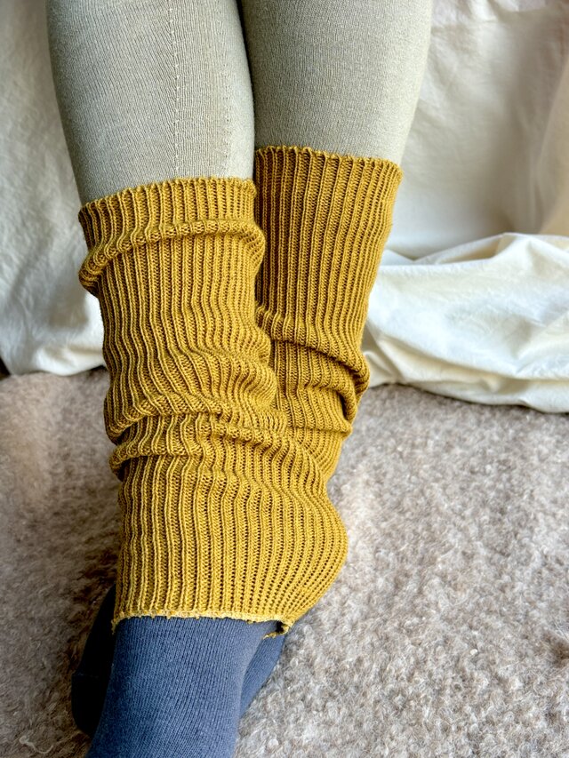 山桃染め　Organiccotton × Yak レッグ&アームウォーマー