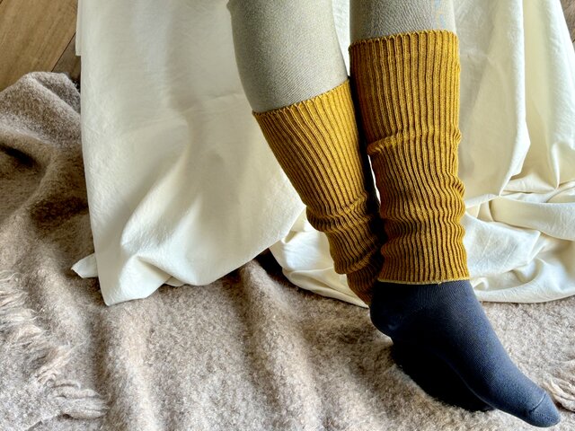 山桃染め Organiccotton × Yak レッグ&アームウォーマー | iichi 日々
