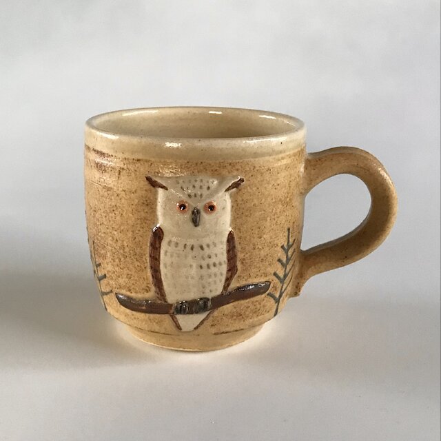 ミミズクレリーフマグカップ