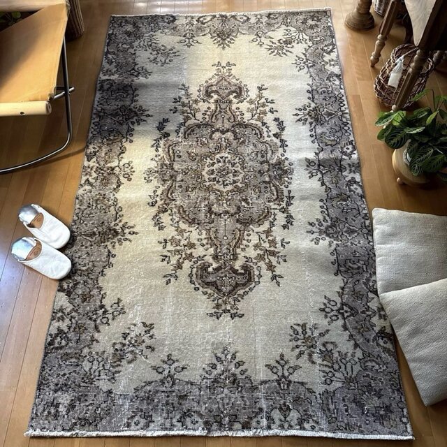 専用116×204 グレージュ×ブラウン　王道メダリオン　トルコヴィンテージラグ 116×204 グレージュ×ブラウン 王道メダリオン トルコヴィンテージラグ