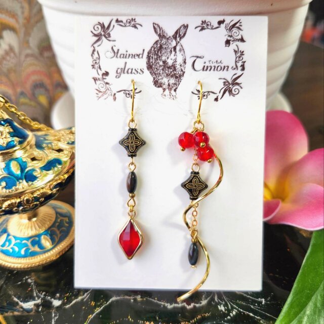 魔法のランプとステッキピアス☪︎ヒール アラビアン ウェーブ No.1740