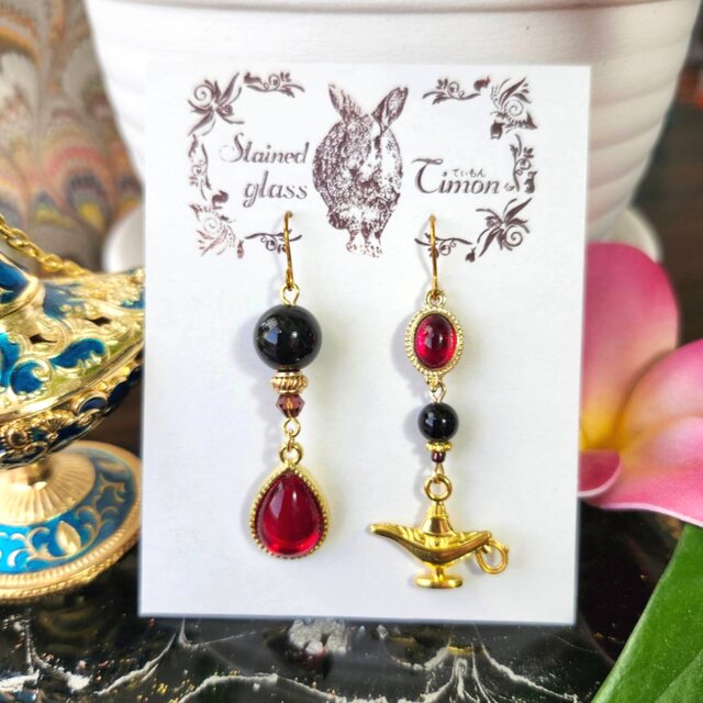 闇月☪︎魔法のランプピアス ヒール アラビアン No.1741