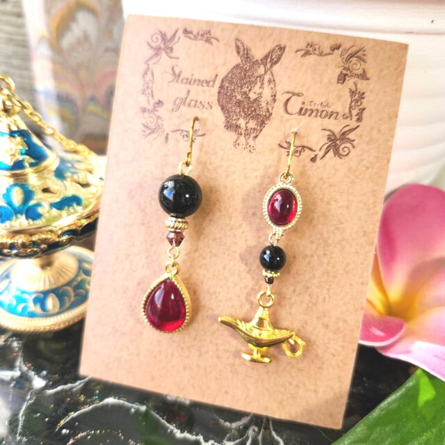 闇月☪︎魔法のランプピアス ヒール アラビアン No.1741 | iichi 日々