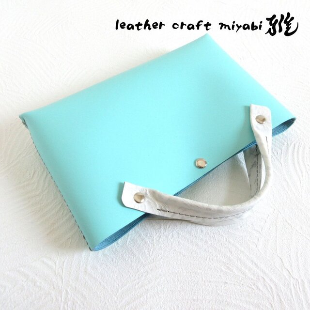 手縫い☆そのまま持っても映える♪《牛革》バッグインバッグ・ハンドソーイング・064