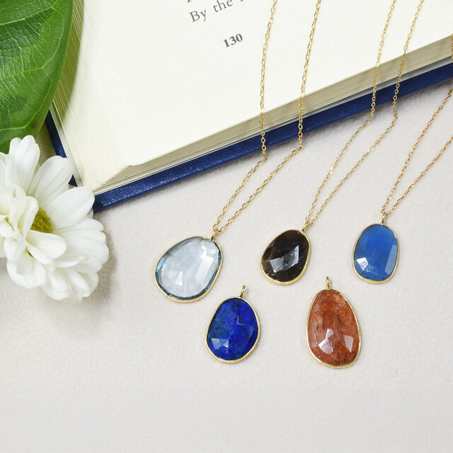 k18YG 、6x8,、ロンドンブルートパーズ、ペンダントトップ、チェーン別、 Handmade】ロンドンブルートパーズ ペンダントトップ 18k