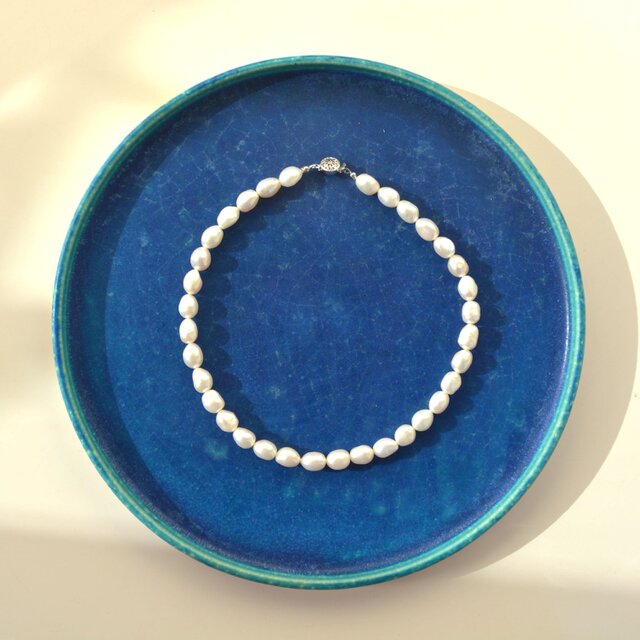 淡水バロックパールのシンプルネックレス＊ホワイト＊40cm＊8～9ｍｍ◆送料無料♪C